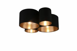 Reality Leuchten Deckenleuchte 4flg schwarz^ Deckenleuchten