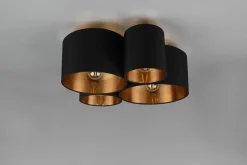 Reality Leuchten Deckenleuchte 4flg schwarz^ Deckenleuchten