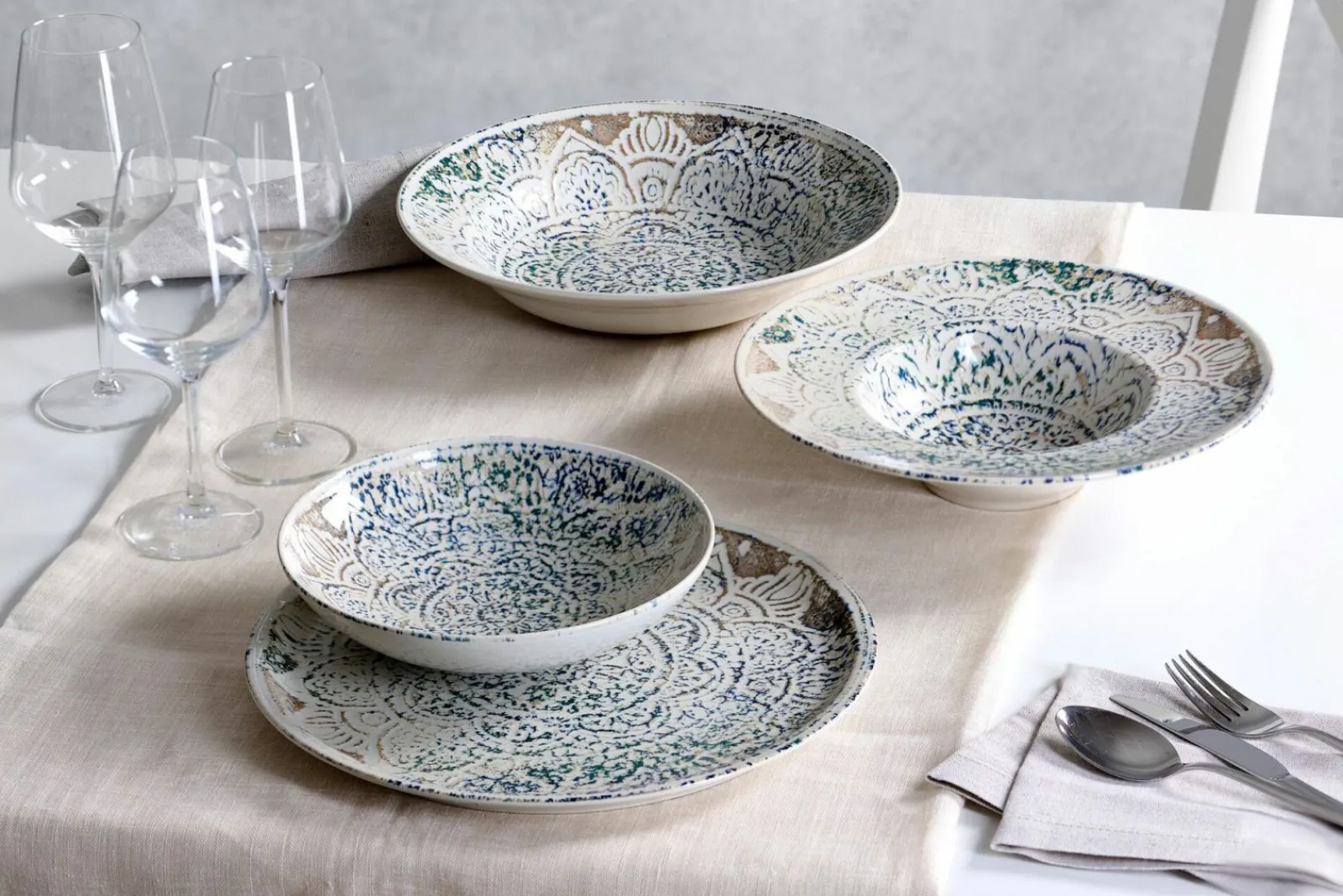 Ritzenhoff & Breker Gourmetteller 28cm beigeblaugrün^ Speiseteller