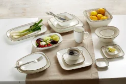 Serviergeschirr>Ritzenhoff & Breker Platte eckig 24x15,5cm beigebraun