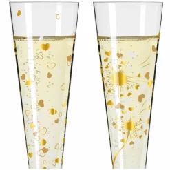 Ritzenhoff Cristal 2er Champagnerglas 205ml goldfarbensilberfarben^ Gläsersets