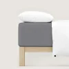 Bettlaken>schlafgut Pure-Boxspring-Spannbettlaken grau