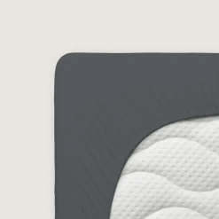 Bettlaken>schlafgut Pure-Boxspring-Spannbettlaken grau