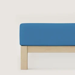Bettlaken>schlafgut Pure-Spannbettlaken blau