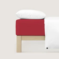 Bettlaken>schlafgut Pure-Spannbettlaken rot