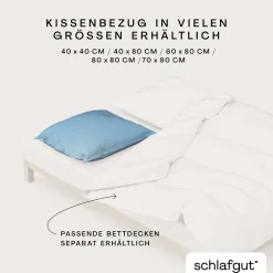 Kopfkissenbezüge|Satin>schlafgut WOVEN-FADE-Kissenbezug blau