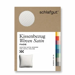 Kopfkissenbezüge|Satin>schlafgut WOVEN-FADE-Kissenbezug weißbeige