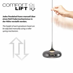SCHÖNER WOHNEN LED-Pendelleuchte 7flg grau^ Pendelleuchten
