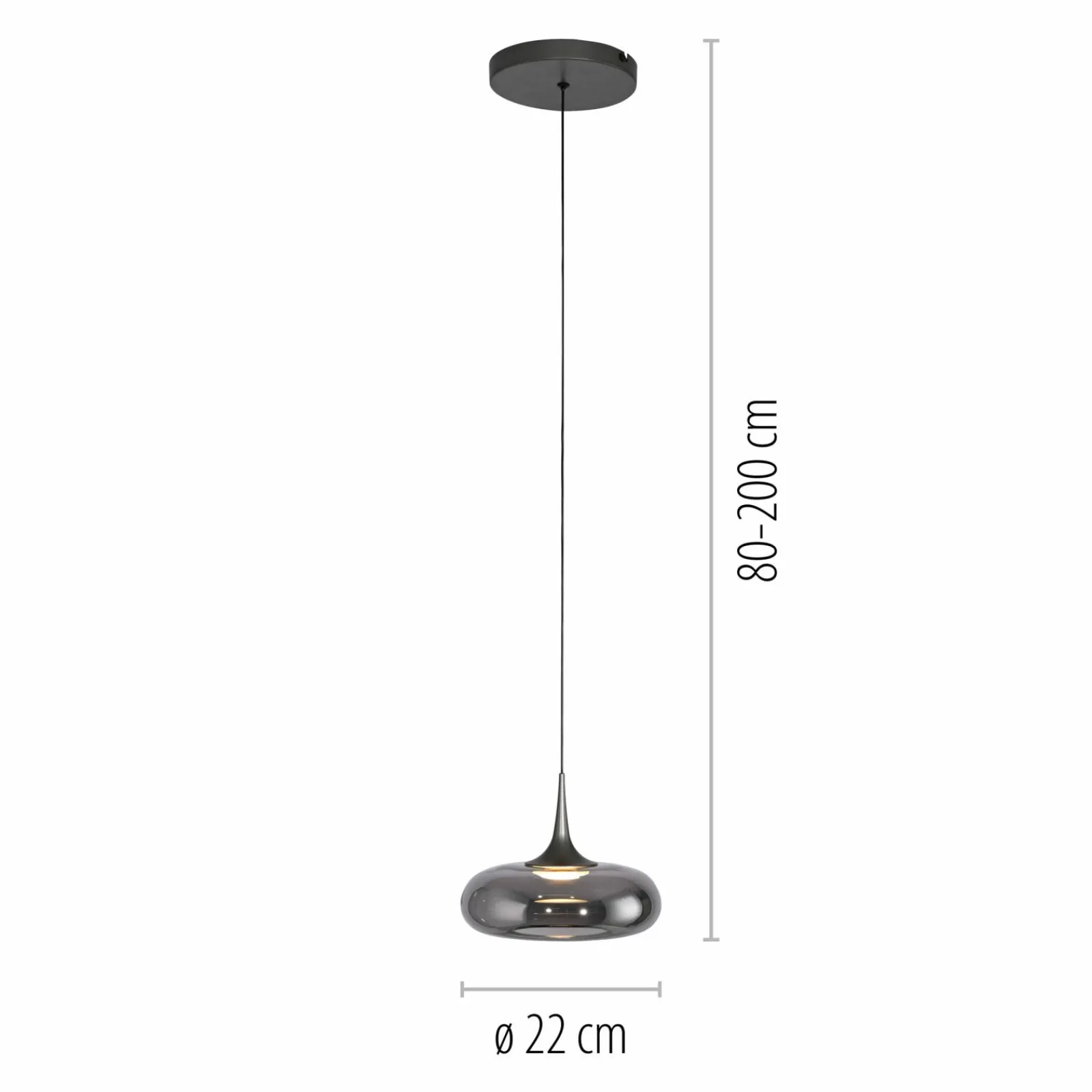 Pendelleuchten>SCHÖNER WOHNEN LED-Pendelleuchte 1flg grau