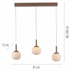 SCHÖNER WOHNEN LED-Pendelleuchte 3flg braun^ Pendelleuchten