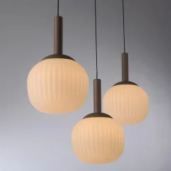SCHÖNER WOHNEN LED-Pendelleuchte 3flg braun^ Pendelleuchten