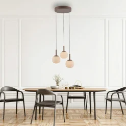 SCHÖNER WOHNEN LED-Pendelleuchte 3flg braun^ Pendelleuchten