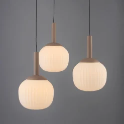 SCHÖNER WOHNEN LED-Pendelleuchte 3flg braun^ Pendelleuchten