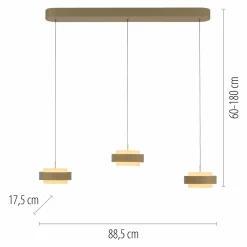 Pendelleuchten>SCHÖNER WOHNEN LED-Pendelleuchte 3flg beige
