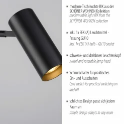 Spots|Tischleuchten>SCHÖNER WOHNEN LED-Tischleuchte 1flg schwarz