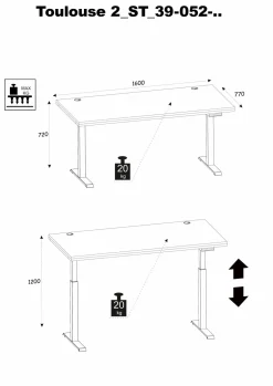 Schreibtisch elektronisch braun^ Bürotische·Höhenverstellbare Schreibtische