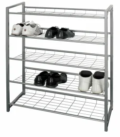 Schuhregal silberfarben^ Schuhschränke