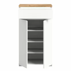 Schuhschrank braunsilberfarbenweiß^ Schuhschränke