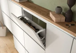 Schuhschränke> Schuhschrank braunsilberfarbenweiß