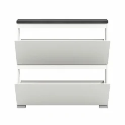 Schuhschränke> Schuhschrank grauweißsilberfarben