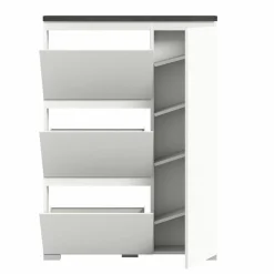 Schuhschrank grauweißsilberfarben^ Schuhschränke