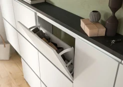 Schuhschrank grauweißsilberfarben^ Schuhschränke