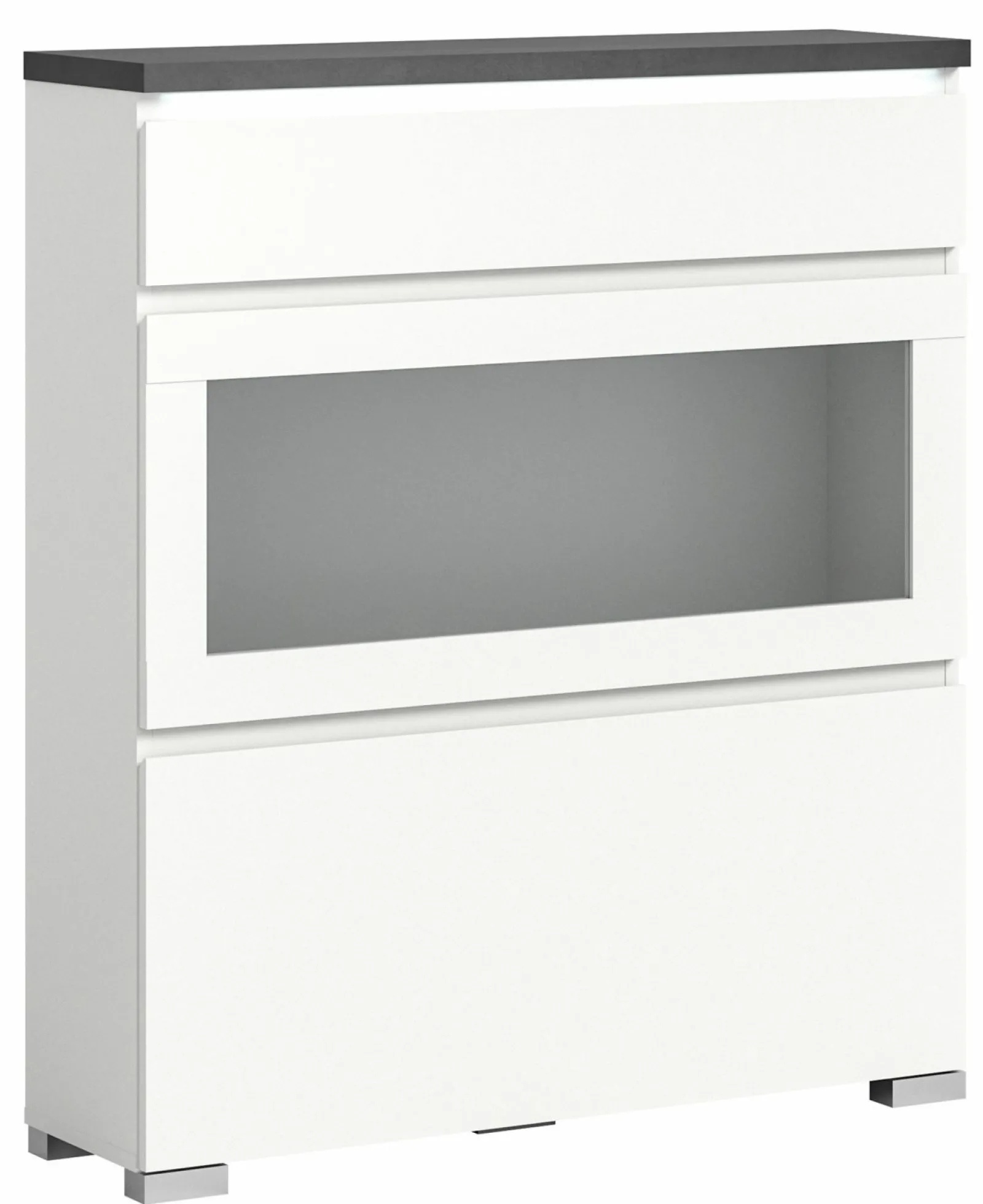 Schuhschränke> Schuhschrank grauweißsilberfarben