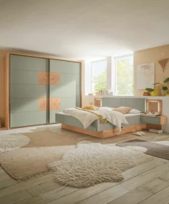 Schwebetürenschrank 2-trg. beigegrün^ Kleiderschränke