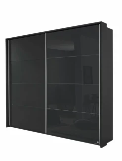 Schwebetürenschrank 2-trg. grau^ Kleiderschränke