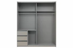 Schwebetürenschrank 2trg. grau^ Kleiderschränke