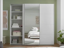 Schwebetürenschrank 3-trg. weiß^ Kleiderschränke