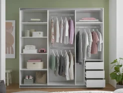 Schwebetürenschrank 3-trg. weiß^ Kleiderschränke