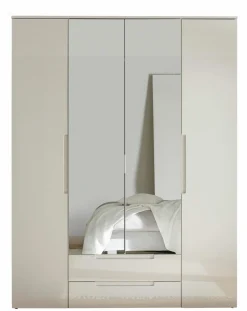 self Drehtürenschrank 4-trg. weiß^ Kleiderschränke