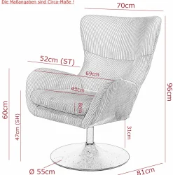 Sessel drehbar grau^ Tv & Relaxsessel