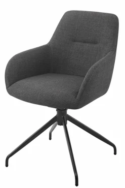 Sessel mit Armlehne drehbar grau^ Esszimmerstühle