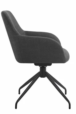 Sessel mit Armlehne drehbar grau^ Esszimmerstühle