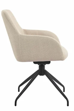 Sessel mit Armlehne drehbar beige^ Esszimmerstühle