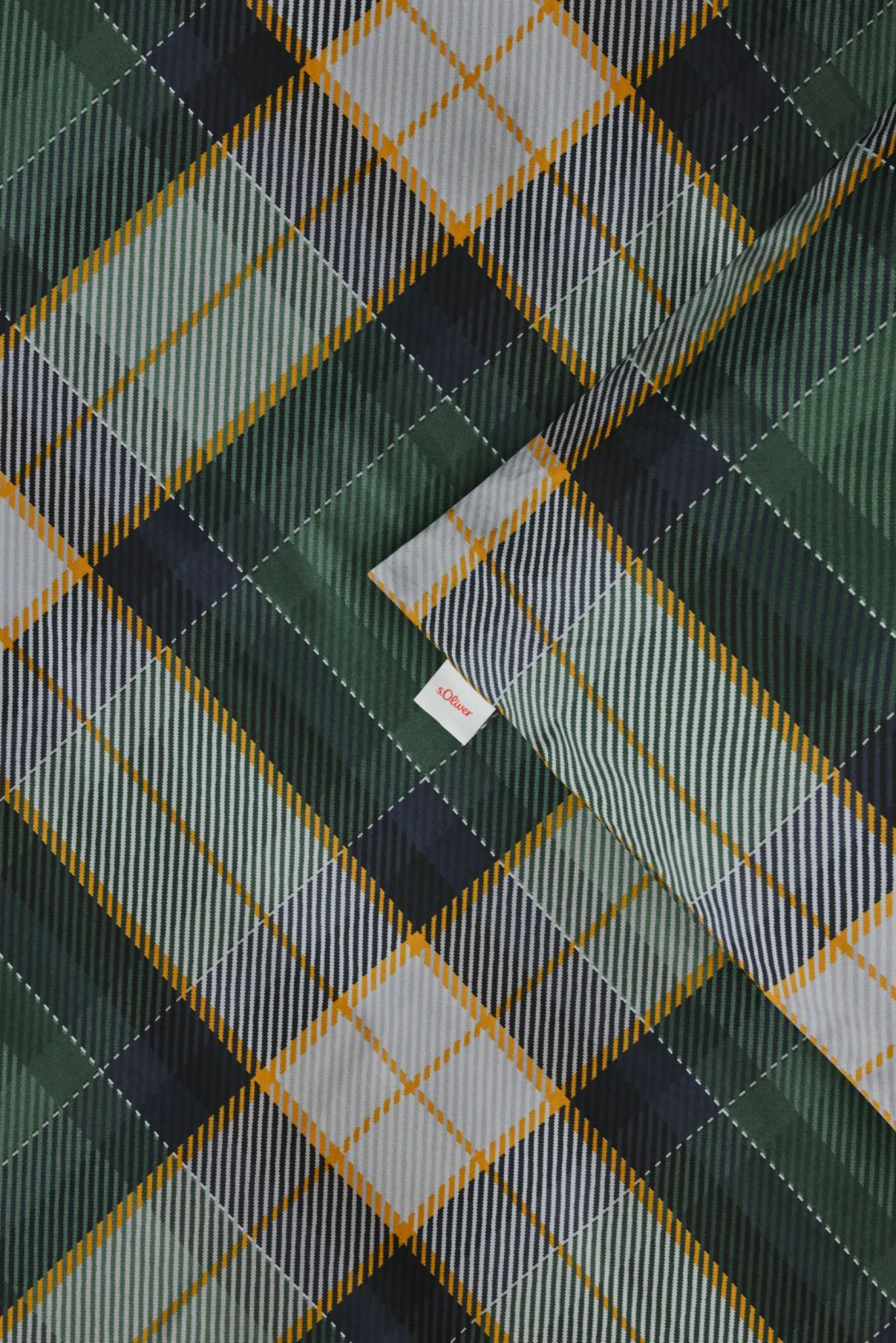 Satin>s.Oliver Satin-Bettwäsche graugrün