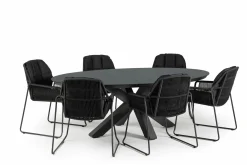 TIERRA OUTDOOR Kufensessel Garten stapelbar schwarz^ Gartensessel