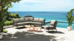 TIERRA OUTDOOR Lounge-Garnitur 3 tlg. grau^ Gartenlounge Sets