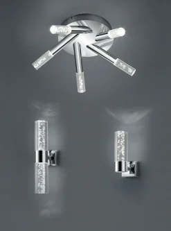 Badleuchten>Trio Leuchten LED-Wandleuchte 2flg silberfarben