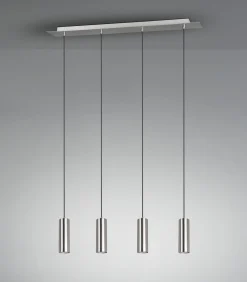 Trio Leuchten Pendelleuchte 4flg silberfarben^ Deckenleuchten|Spots