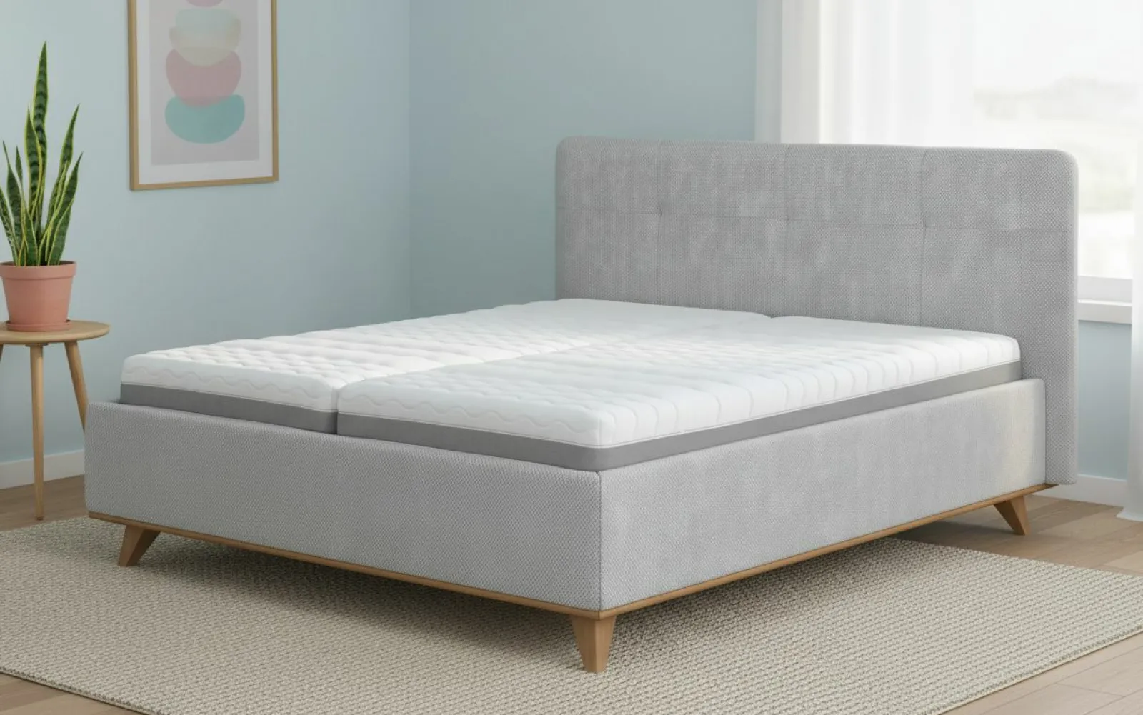 Polsterbetten|Betten>vito Designbett grau