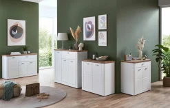 Kommoden & Sideboards|Kommoden>vito Kommode braunweißsilberfarbenschwarz