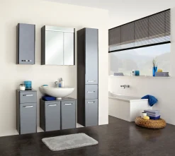 Badmöbel> Wandschrank grau