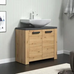 Badmöbel> Waschbeckenunterschrank braun