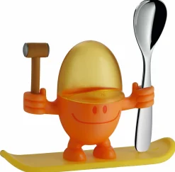 Kindergeschirr>WMF Eierbecher mit Löffel orange