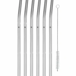 WMF 6er Trinkhalm 24cm silberfarben^ Barzubehör