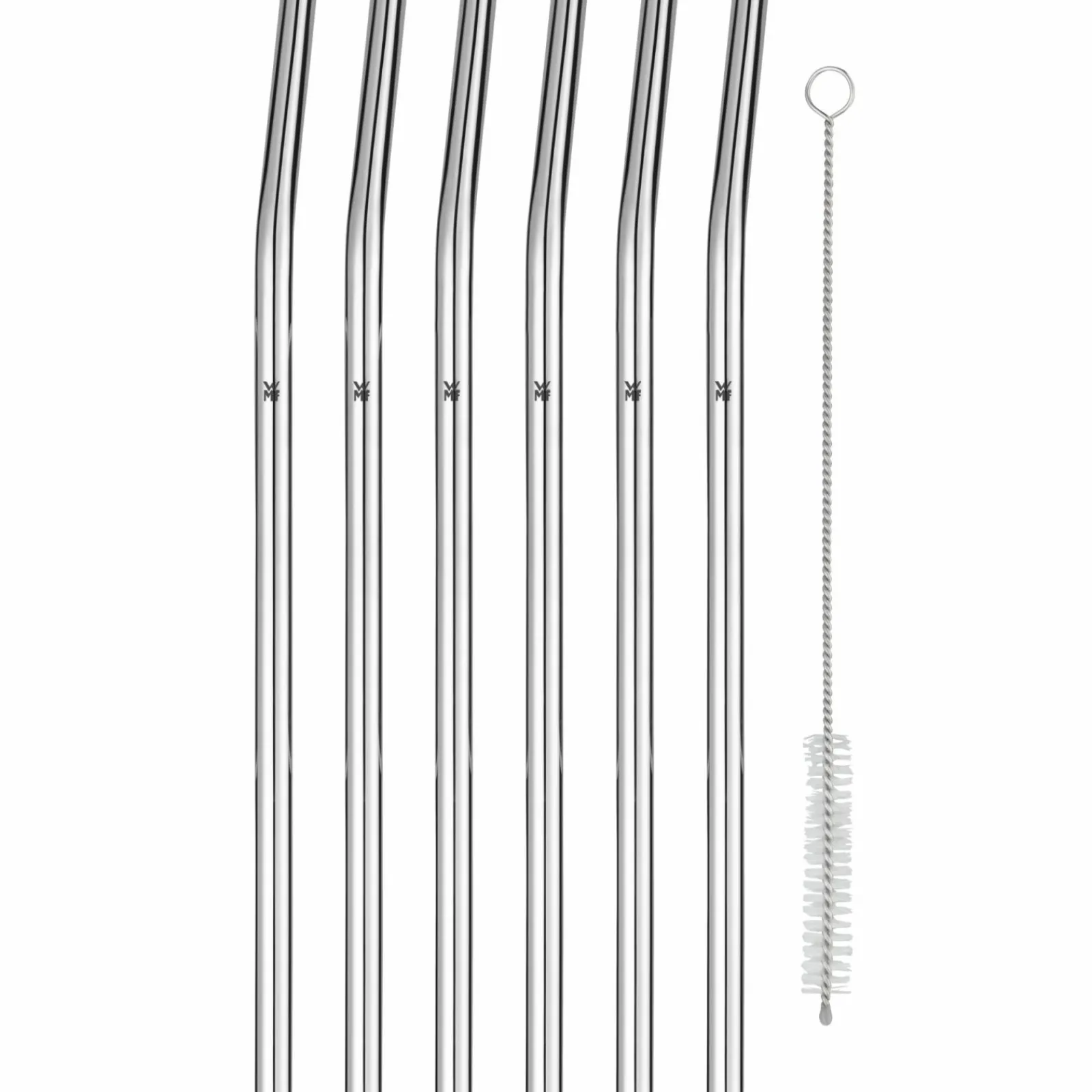 WMF 6er Trinkhalm 24cm silberfarben^ Barzubehör