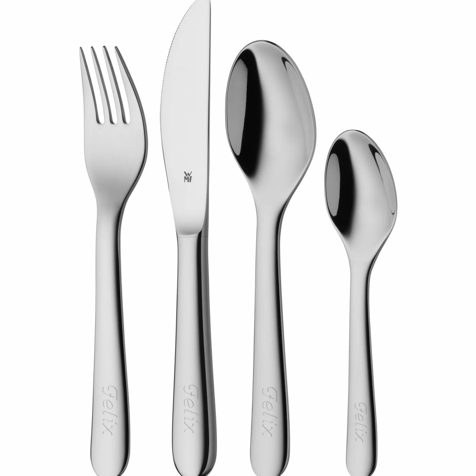 Kinderbestecke>WMF Gravurbesteckset 4tlg silberfarben